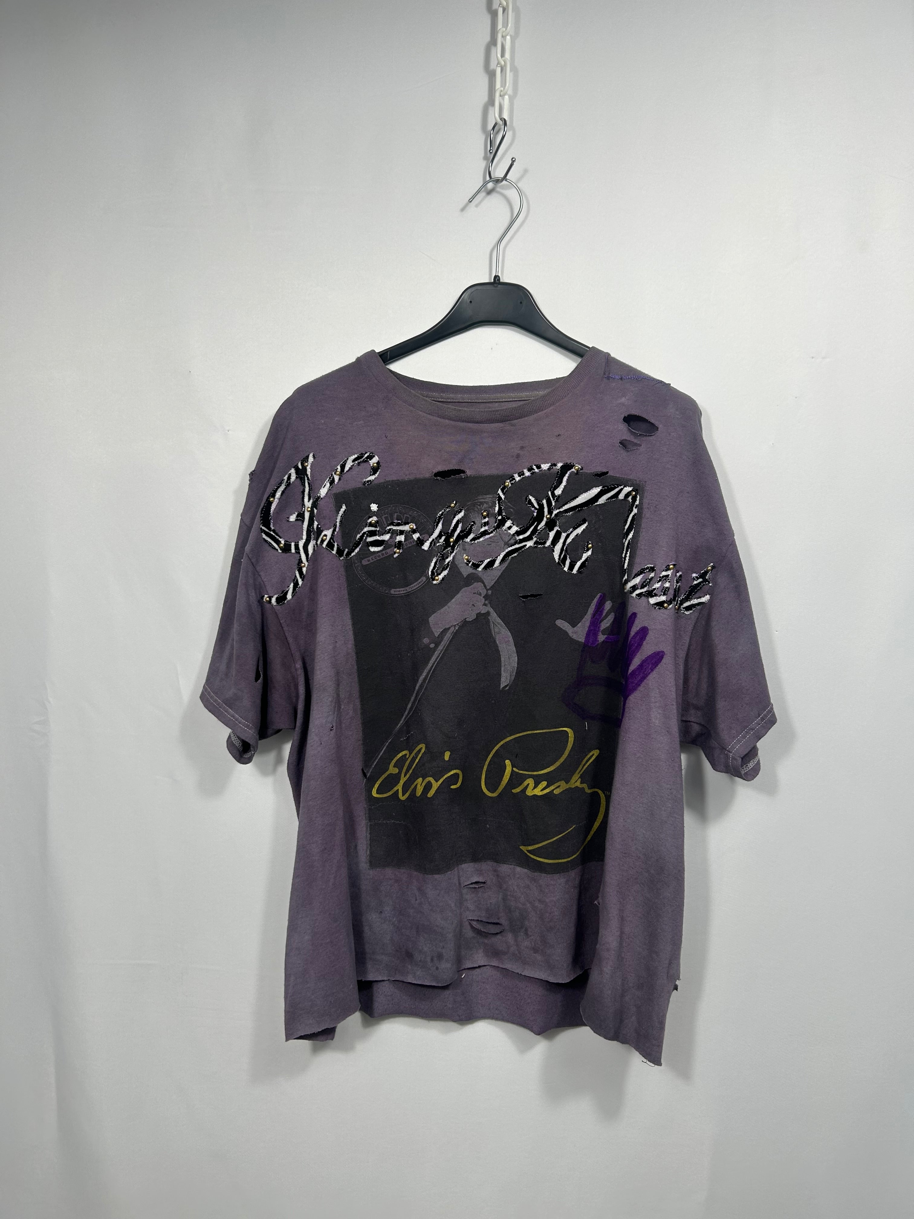 Kings Kloset Hand-Dyed Distressed Elvis Presley Tee